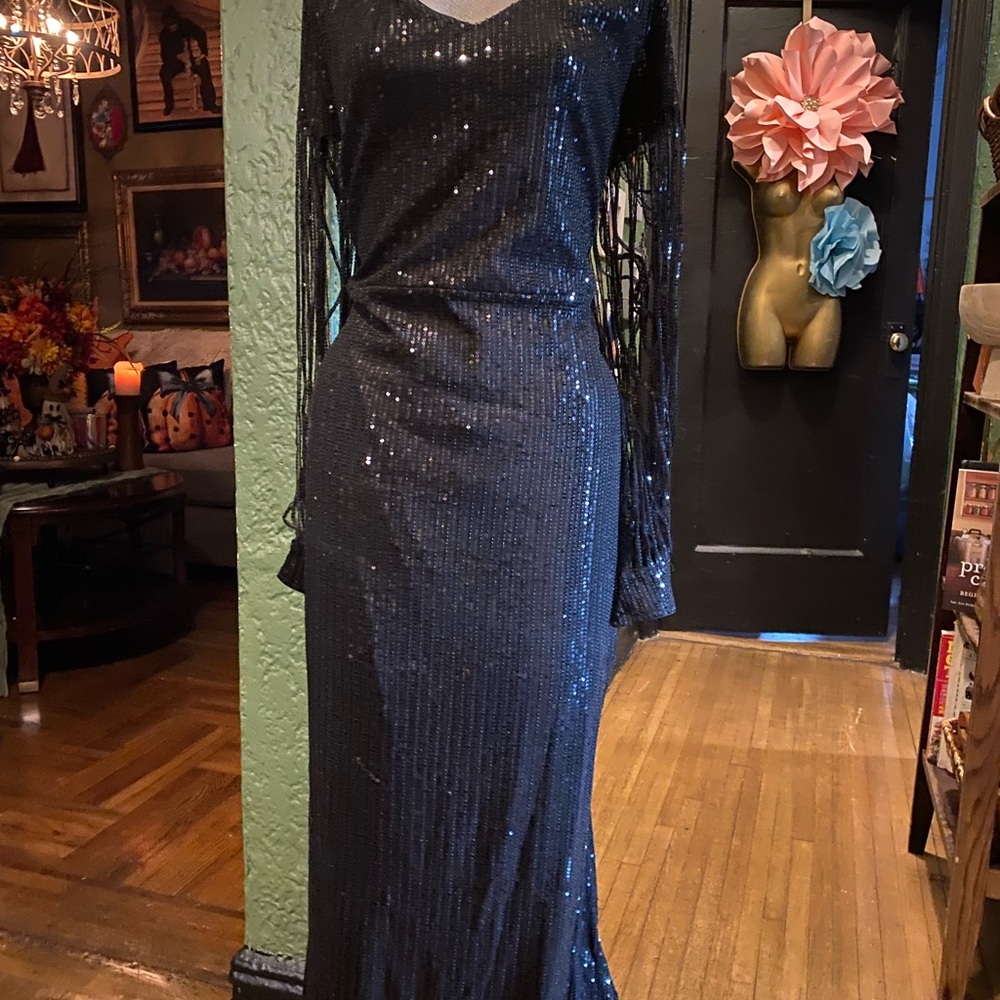 Glamorous Black Sequin Long Sleeve Dress